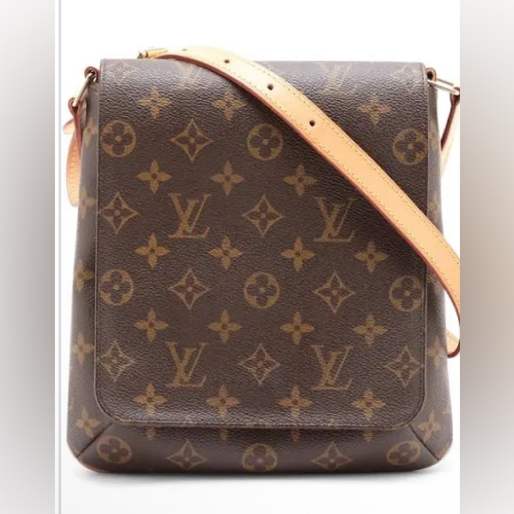 Louis Vuitton Musette Monogram Tan and Brown Large Messenger Bag